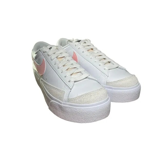 Nike Blazer Low Platform White Pink Glaze Casual Shoes DJ0292-103 Women Size 10