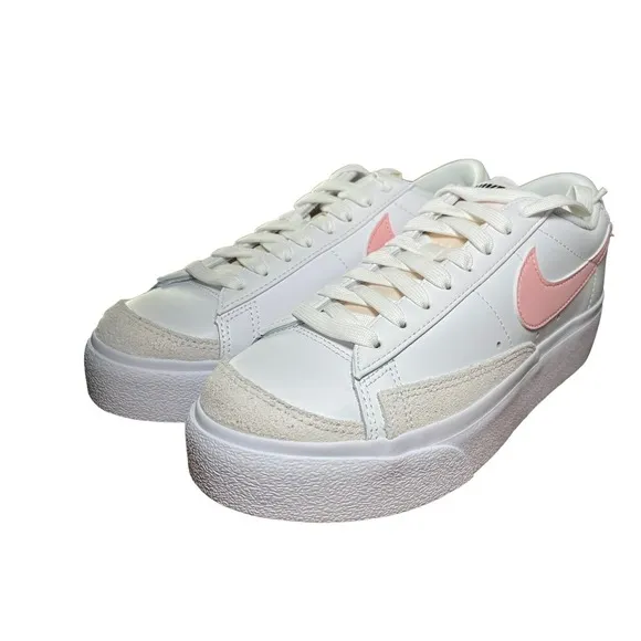 Nike Blazer Low Platform White Pink Glaze Casual Shoes DJ0292-103 Women Size 10