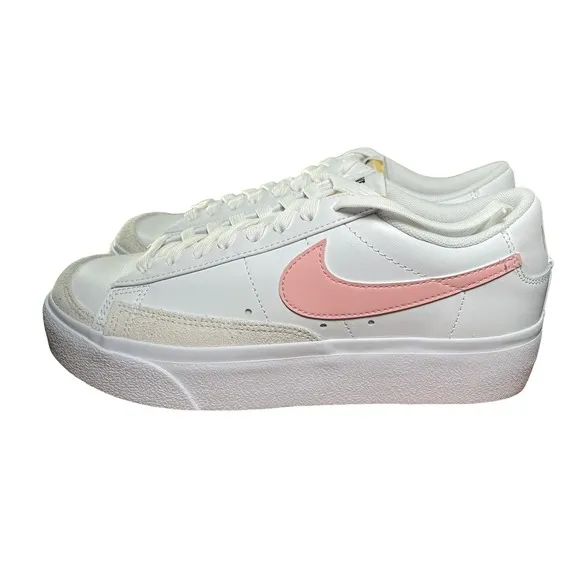 Nike Blazer Low Platform White Pink Glaze Casual Shoes DJ0292-103 Women Size 10