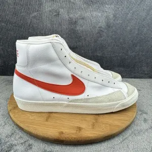 Nike Blazer Mid 77 Shoes Mens Size 11 White Orange Leather Street Sneakers