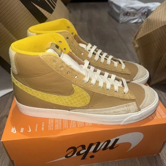 Nike Blazer Mid '77 VTG Wheat Gold Black Brown Vivid Sulfur HJ9098-790 Sz 11 Men