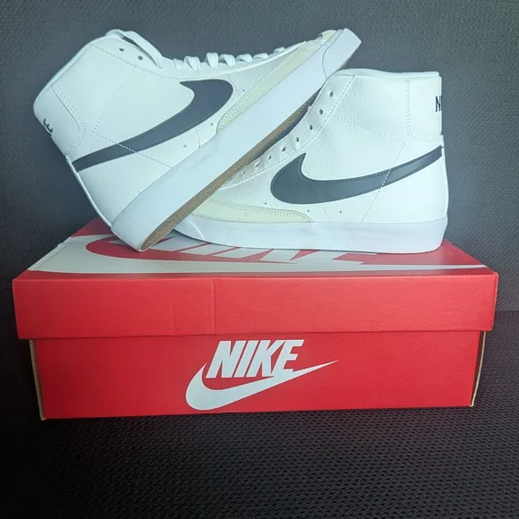 Nike Blazer Mid '77 White and Black High-Top Sneakers Size 7Y GS