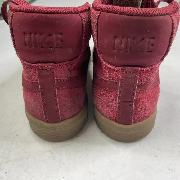 Nike Blazer Premium SB 375490-601 Youth Maroon Suede Lace Up Skateboard Shoes 1