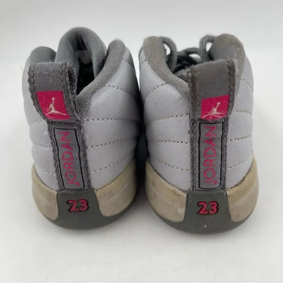 Nike Boys Air Jordan 12 Retro TD Cool Grey Lace-Up Sneakers Shoes - Size 8C