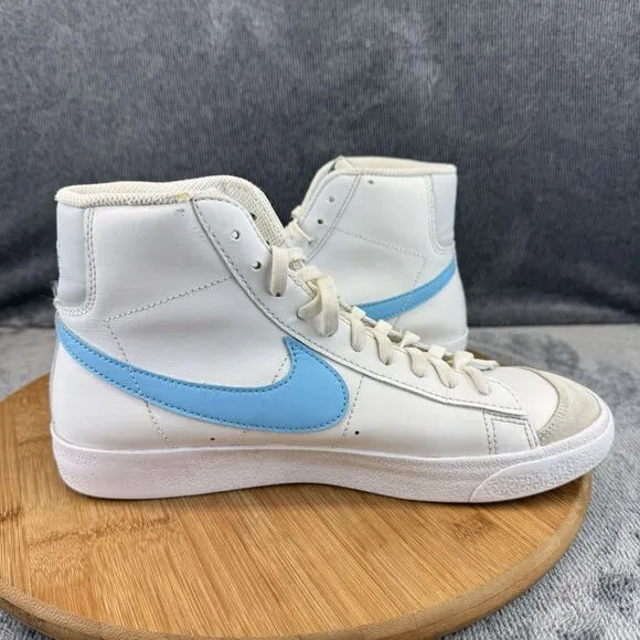 Nike Boys Blazer Mid 77 Size 7Y Shoes White Blue Street Sneakers DA4086-114