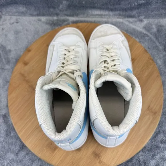 Nike Boys Blazer Mid 77 Size 7Y Shoes White Blue Street Sneakers DA4086-114
