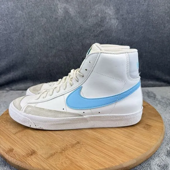 Nike Boys Blazer Mid 77 Size 7Y Shoes White Blue Street Sneakers DA4086-114