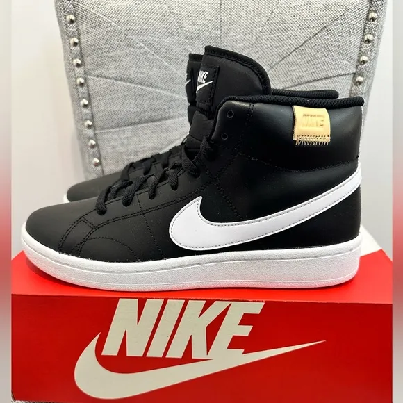 Nike Court Royale 2 Mid CQ9179-001 Men's Black/White Sneaker Shoes, Size: 8.5