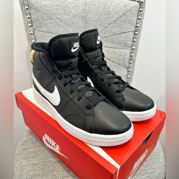Nike Court Royale 2 Mid CQ9179-001 Men's Black/White Sneaker Shoes, Size: 8.5