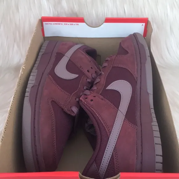 Nike Dunk Low Retro Premium FB8895-600 Mens Burgundy Casual Sneaker Shoes size 9
