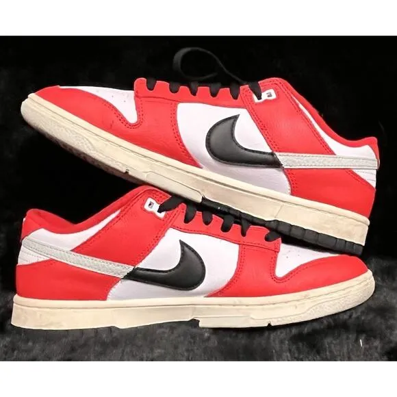 Nike Dunk Low Retro PRM Chicago Split Red Black DZ2536-600 Men's Size 9.5