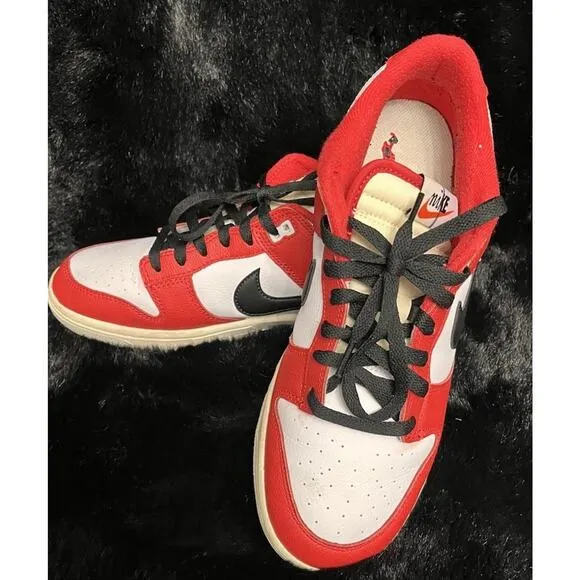 Nike Dunk Low Retro PRM Chicago Split Red Black DZ2536-600 Men's Size 9.5