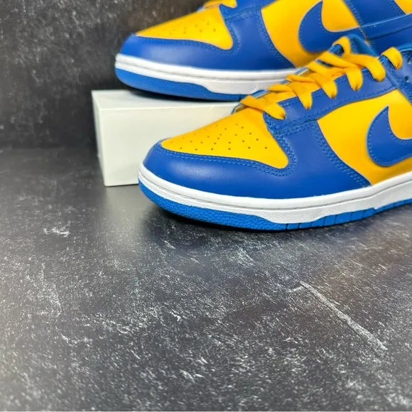 NIKE DUNK LOW RETRO UCLA MENS SHOES SIZE 9.5 BRUINS LOS ANGELES GOLD YELLOW BLUE