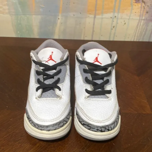 Nike Jordan 3 Retro  White/Fire Red /Black/Grey DM0968-160  (TD) Shoes  size 10c