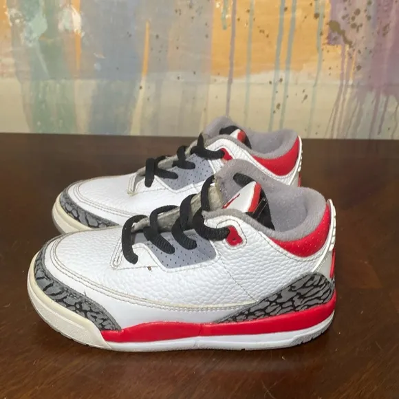 Nike Jordan 3 Retro  White/Fire Red /Black/Grey DM0968-160  (TD) Shoes  size 10c
