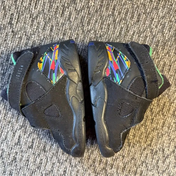 Nike Jordan 8 Retro TD US 4C Toddler Black Shoes Basketball Hi Top 305360 004
