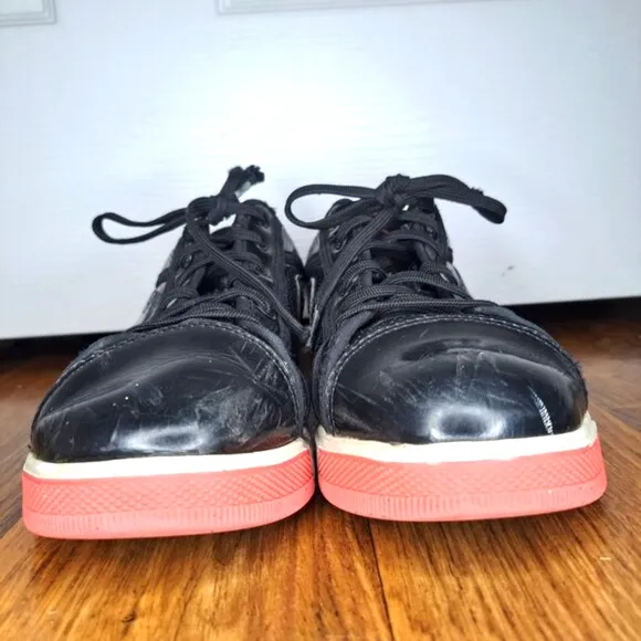 NIKE Jordan Sky High Retro Black Red Lace Up Sneakers Size 6Y Unisex