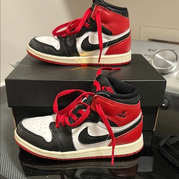 Nike Kids' Air Jordan 1 Retro High OG - Black, Red, and White