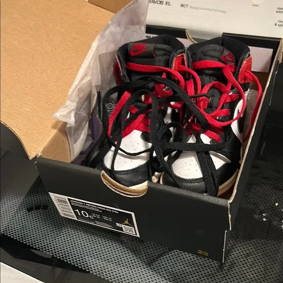 Nike Kids' Air Jordan 1 Retro High OG - Black, Red, and White