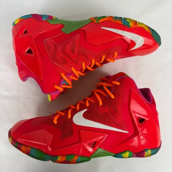 Nike LeBron Fruity Pebbles Sneakers Colorful Lace Up Unisex Tennis Shoe Sz 5.5Y