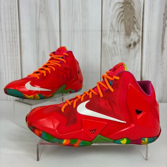 Nike LeBron Fruity Pebbles Sneakers Colorful Lace Up Unisex Tennis Shoe Sz 5.5Y