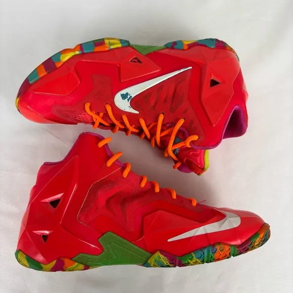 Nike LeBron Fruity Pebbles Sneakers Colorful Lace Up Unisex Tennis Shoe Sz 5.5Y