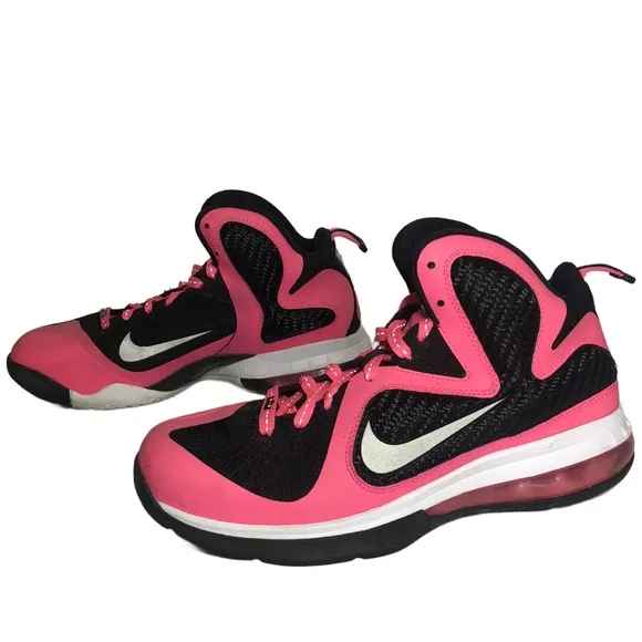 Nike Lebron James LBJ 9GS Laser Pink Basketball Shoes 472664-600 Youth Sz 7 Y