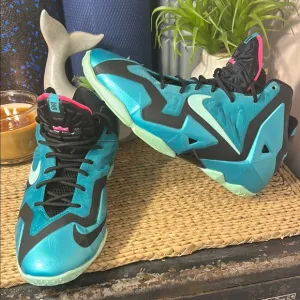 Nike Lebron XI Size 7Y South Beach 616175-330 Miami Vice Zoom 11 B