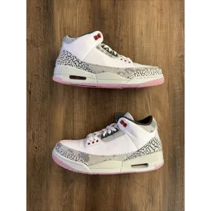 Nike Men 8.5 Air Jordan 3 Retro ‘Wings’ White Fire Red Green Shoes HM6993-100