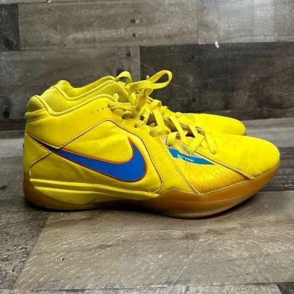 Nike Men’s Size 11 KD III 3 Low Christmas Basketball Shoes Yellow Blue Retro