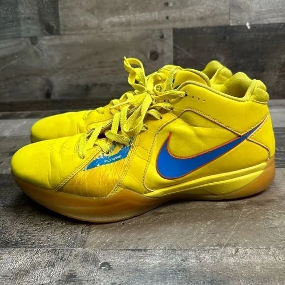 Nike Men’s Size 11 KD III 3 Low Christmas Basketball Shoes Yellow Blue Retro