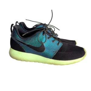 NIKE Roshe One Sneakers Teal Metallic Iridescent Holographic Shoes Womens 9.5