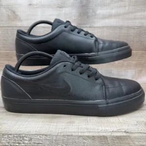 Nike SB Satire L Skateboard Sneakers Mens Size 10.5 10 1/2 Black Leather Shoes