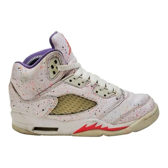 NIKE Shoes AIR JORDAN 5 RETRO GG Kids Size 5.5Y EASTER Paint Splatter CT1605-100