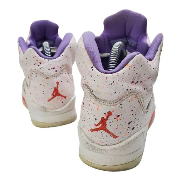 NIKE Shoes AIR JORDAN 5 RETRO GG Kids Size 5.5Y EASTER Paint Splatter CT1605-100