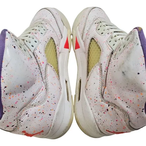 NIKE Shoes AIR JORDAN 5 RETRO GG Kids Size 5.5Y EASTER Paint Splatter CT1605-100