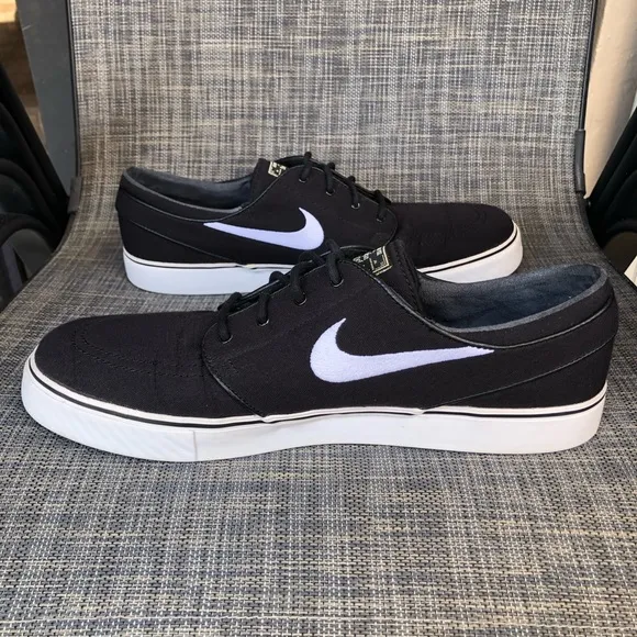Nike Skateboard Zoom Stefan Janoski Sneakers Black Canvas Shoes Men's size 12