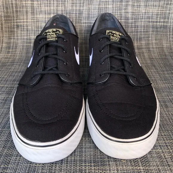 Nike Skateboard Zoom Stefan Janoski Sneakers Black Canvas Shoes Men's size 12