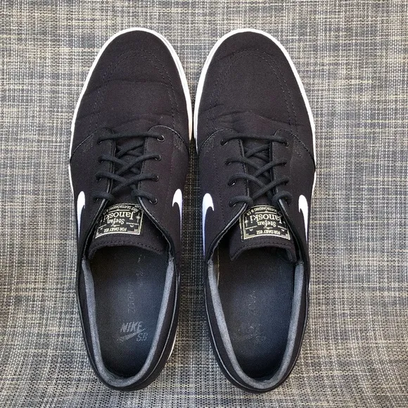 Nike Skateboard Zoom Stefan Janoski Sneakers Black Canvas Shoes Men's size 12