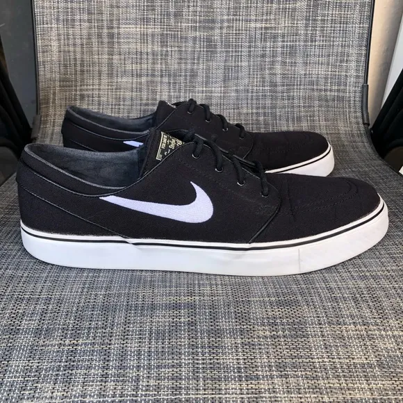 Nike Skateboard Zoom Stefan Janoski Sneakers Black Canvas Shoes Men's size 12