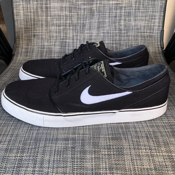 Nike Skateboard Zoom Stefan Janoski Sneakers Black Canvas Shoes Men's size 12