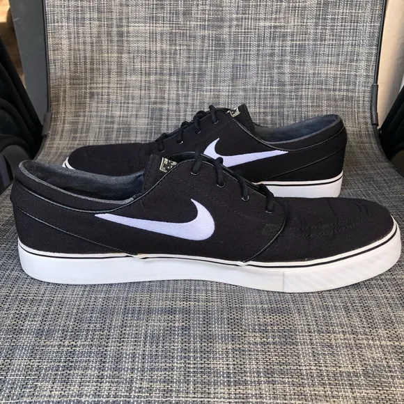 Nike Skateboard Zoom Stefan Janoski Sneakers Black Canvas Shoes Men's size 12