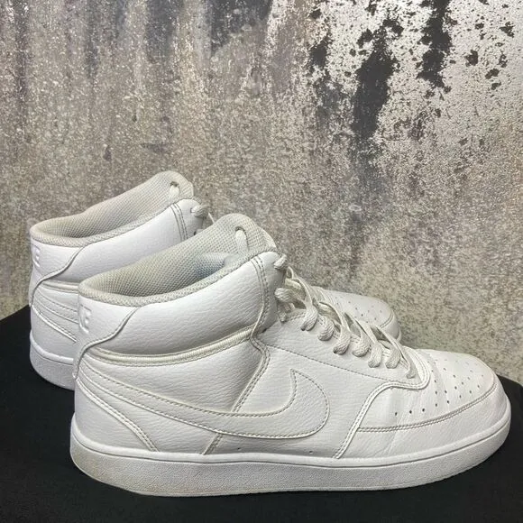 Nike Triple White Court Vision Shoes Mid Men’s Size 12