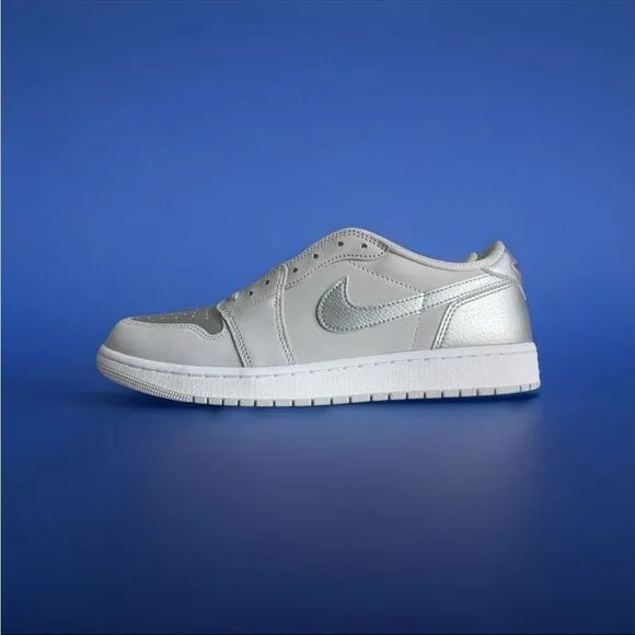 Nike Air Jordan 1 Retro Low OG Shoes Gray Metallic Silver CZ0790-002 Men's 12