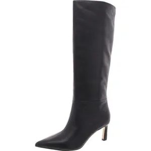Nine West Womens Lorthey Black Leather Pointed Toe Knee-High Boots Shoes New