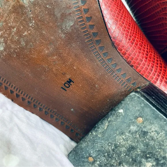Nine West Y2K 2000s Vintage Red Black Leather Romnee Western Cowgirl Boots 10M