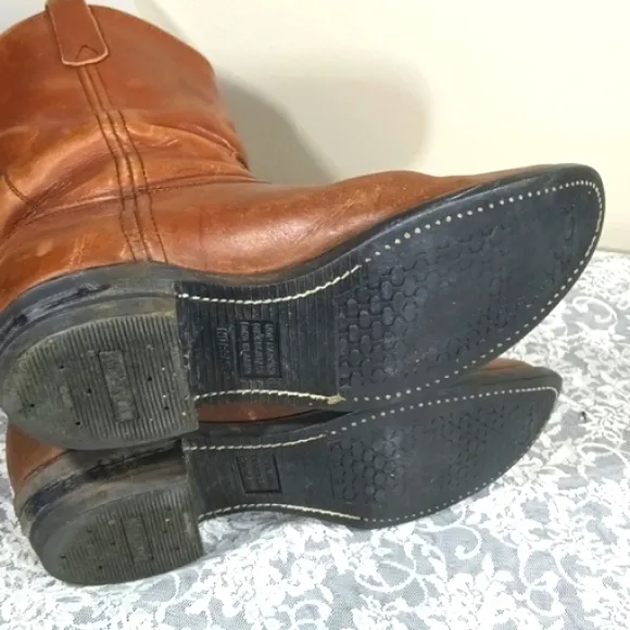 Nitrene Vintage Brown Leather Man's Boots Size 8.5 D