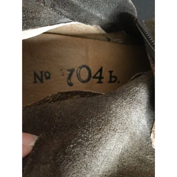 No 704 b EDDA Brown Suede High Heel Ankle Boots Size 39 8.5 Anthropologie