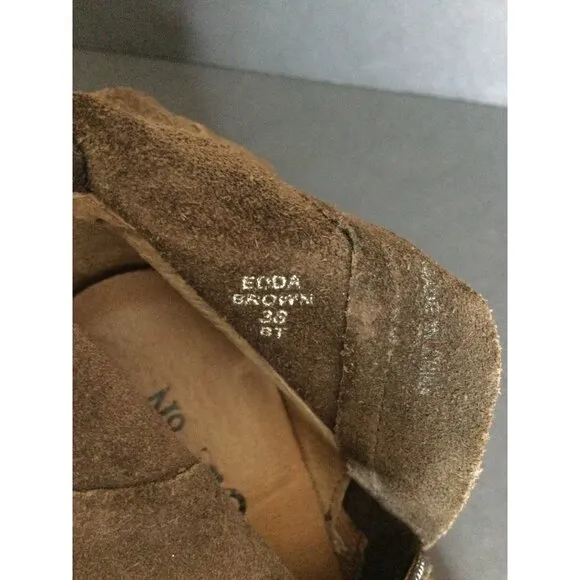 No 704 b EDDA Brown Suede High Heel Ankle Boots Size 39 8.5 Anthropologie