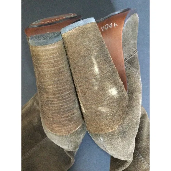 No 704 b EDDA Brown Suede High Heel Ankle Boots Size 39 8.5 Anthropologie
